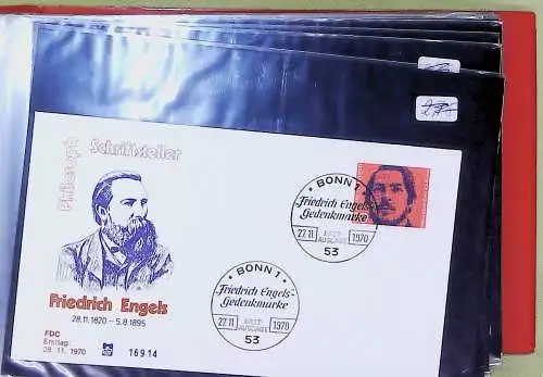 kleines FDC-Album mit 48 Belegen/Blocks, meist Bund und Berlin