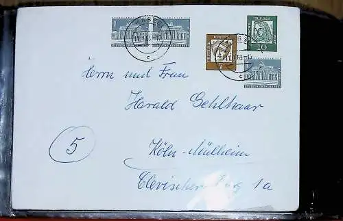 kleines FDC-Album mit 67 Belegen und Ganzsachen Bund, Berlin, Deutsches Reich, 