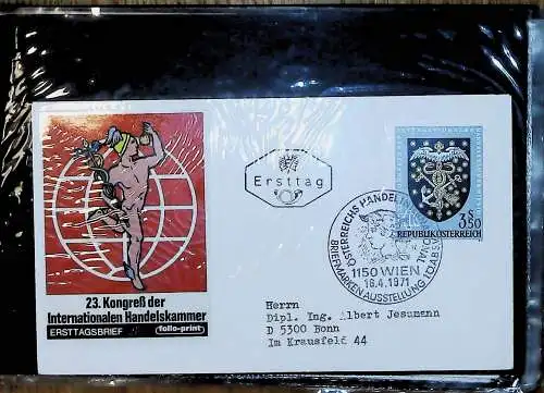 kleines FDC-Album mit 101 Belegen, fast nur Österreich FDC