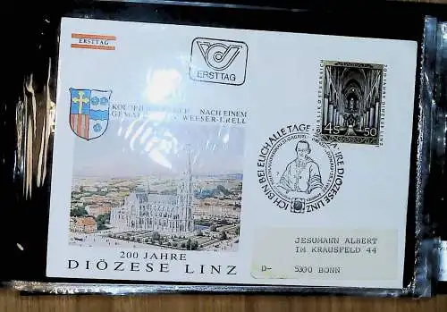 kleines FDC-Album mit 101 Belegen, fast nur Österreich FDC