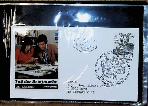 kleines FDC-Album mit 101 Belegen, fast nur Österreich FDC