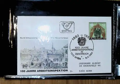 kleines FDC-Album mit 101 Belegen, fast nur Österreich FDC