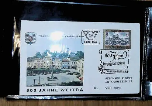 kleines FDC-Album mit 101 Belegen, fast nur Österreich FDC