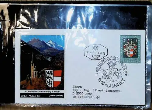 kleines FDC-Album mit 101 Belegen, fast nur Österreich FDC