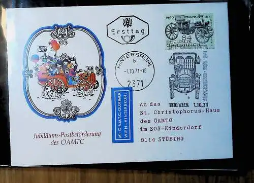 kleines FDC-Album mit Belegen, Briefstücken, Bogenteilen:Österreich Christkindl,