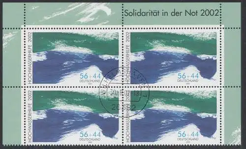 D,Bund Mi.Nr. 2278A Hochwasserhilfe 2002, Wellen, gez. K 13:13 1/2 (56+44)