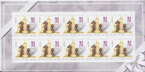 D,Bund Mi.Nr. Klbg. 2260 Jugend 2002, Brettspiel (Schachfiguren) (m.10x2260)