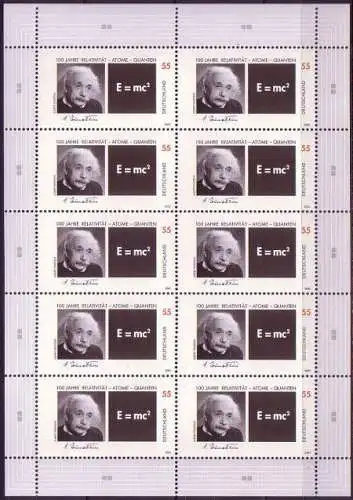 D,Bund Mi.Nr. Klbg.2475 Albert Einstein (m.10x2475)