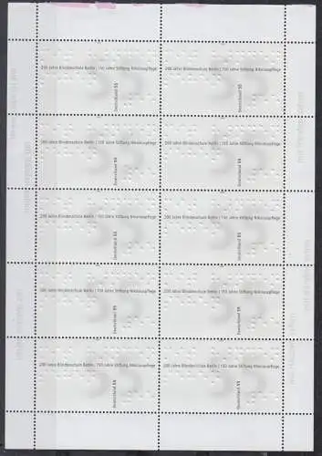 D,Bund Mi.Nr. Klbg. 2525 Blindenschule Berlin, Nikolauspflege, Braille Schrift