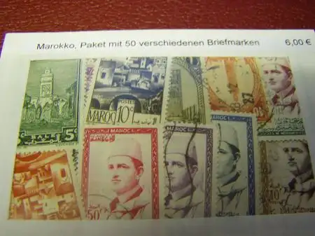 Marokko, Paket mit 50 verschiedenen Briefmarken 