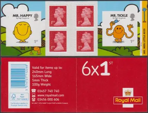 Großbritannien MiNr. MH 0-378 Kinderbuchfiguren Mr.Happy und Mr.Tickle, skl