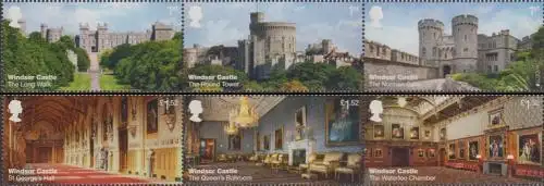 Großbritannien MiNr. Zdr.3996-4001 Windsor Castle (6 Werte =2 Dreierstreifen)