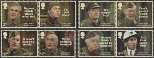 Großbritannien MiNr. Zdr.4222-29 Fernsehserie Dad's Army (8W.= 4 Paare)