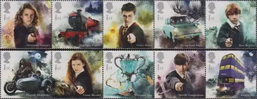 Großbritannien MiNr. Zdr.4270-79 Harry Potter Filme (10 Werte =2 Fünferstreifen)