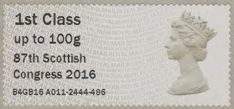 Großbritannien ATM MiNr. 2 Elisabeth II, 87th Scottish Congress 2016, skl (1st)