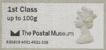 Großbritannien ATM Mi.Nr. 2 Elisabeth II, The Postal Museum, skl (1st)