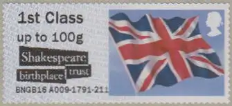 Großbritannien ATM MiNr. 39 Flagge, Shakespeare birthplace trust, skl (1st)