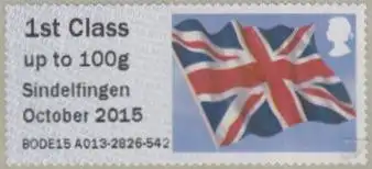 Großbritannien ATM Mi.Nr. 39 Flagge, Sindelfingen October 2015, skl (1st)