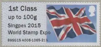 Großbritannien ATM Mi.Nr. 39 Flagge, Singpex 2015, skl (1st)