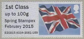 Großbritannien ATM Mi.Nr. 39 Flagge, Spring Stampex February 2015, skl (1st)