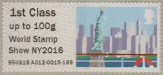 Großbritannien ATM MiNr. 97I Sehensw. New York, World Stamp Show skl (1st 100g)