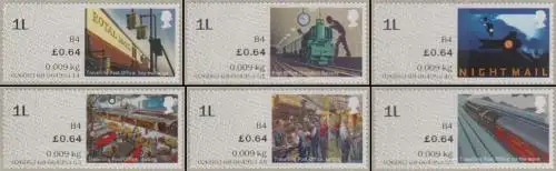 Großbritannien ATM MiNr. 119-24 I Bahnpost, skl (1L 0,64 - 6 Werte)