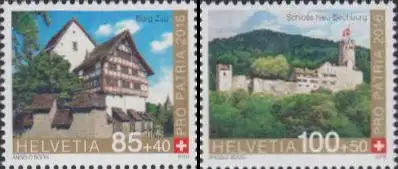 Schweiz MiNr. 2450-51 Pro Patria, Burg Zug, Schloss Neu-Bechburg (2 Werte)