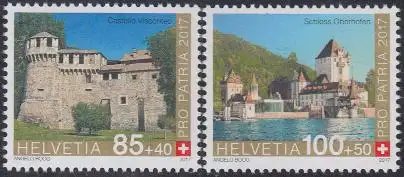 Schweiz MiNr. 2493-94 Pro Patria Castello Visconteo, Schloss Oberhofen (2 Werte)