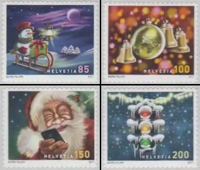 Schweiz MiNr. 2520-23 Weihnachten, Weihnachtslieder, skl (4 Werte)