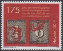 Schweiz MiNr. 2531 175Jahre Briefmarken, Kanton Zürich MiNr.1+2 (100+50)