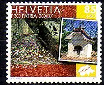 Schweiz Mi.Nr. 2007 Pro Patria, Via Jacobi, St. Apolline Kapelle (85+40)