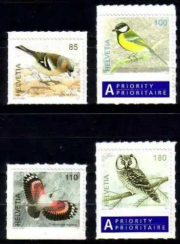 Schweiz Mi.Nr. 2026-29 Freim. Vögel, skl. (4 Werte)