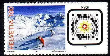 Schweiz Mi.Nr. 2030 Briefmarke als Link in Internet, Skifahrer, skl. (100)