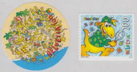 Schweiz Mi.Nr. 2336-37 Fred & Fun, Fred, der Briefmarken-Dino, skl. (2 Werte)