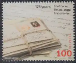 Schweiz MiNr. 2416 175Jahre Briefmarken, Briefe, Marke GB MiNr.1 (100)