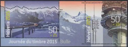 Schweiz MiNr. Block 60 Tag der Briefmarke, Autobahnviadukt, Sendeturm