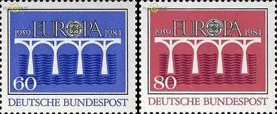 D,Bund Mi.Nr. 1210-1211 Europa 84, Brücke (2 Werte)