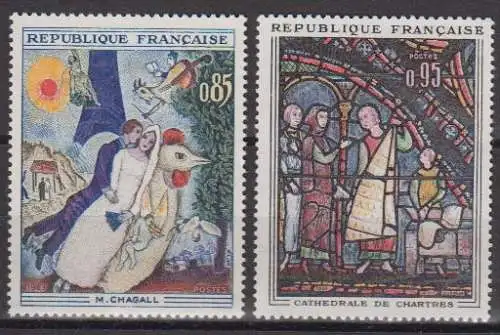 Frankreich MiNr. 1452-53 Gemälde und Glasmalerei (2 Werte)