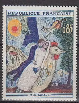 Frankreich MiNr. 1452 Das Braupaar mit dem Eiffelturm von Marc Chagall (0,85)