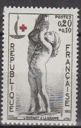 Frankreich MiNr. 1454 Rotes Kreuz, Skulptur Das Kind mit den Trauben (0,20+0,10)