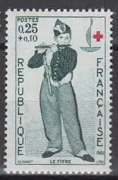 Frankreich MiNr. 1455 Rotes Kreuz, Gemälde Der Pfeifer von E.Manet (0,25+0,10)