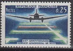 Frankreich MiNr. 1471 Nachflugpost, landendes Flugzeug (0,25)