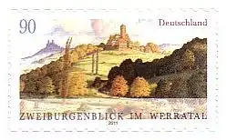 D,Bund Mi.Nr. 2856 a.MS Werratal mit Burgen Ludwigstein + Hanstein, skl. (90)