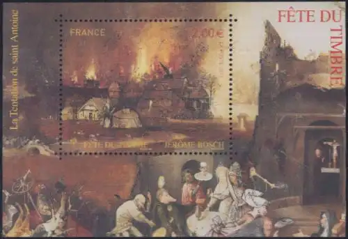 Frankreich MiNr. Block 206 Fest d.Briefmarke Das Feuer, Versuchung d.hl.Antonius