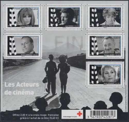 Frankreich MiNr. Block 207 Rotes Kreuz, Filmschauspieler