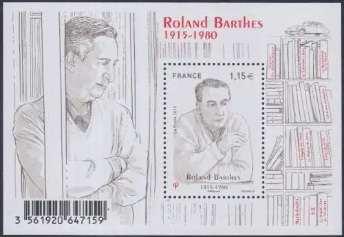 Frankreich MiNr. Block 316 Roland Barthes, Schriftsteller