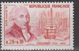 Frankreich MiNr. 1351 Rotes Kreuz, Charles Coulomb, Physiker (0,20+0,10)