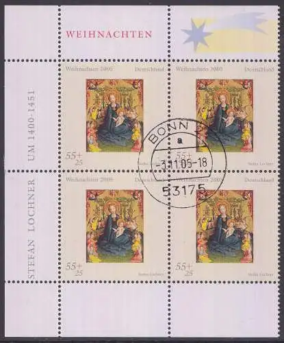 D,Bund Mi.Nr. 2493 Weihnachten 2005, Gemälde von Lochner, Muttergottes (55+25)