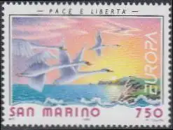 San Marino Mi.Nr. 1607 Europa 95, Frieden und Freiheit, fliegende Schwäne (750)