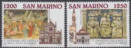 San Marino Mi.Nr. 1609-10 700Jahre Basilika Santa Croce Florenz (2 Werte)